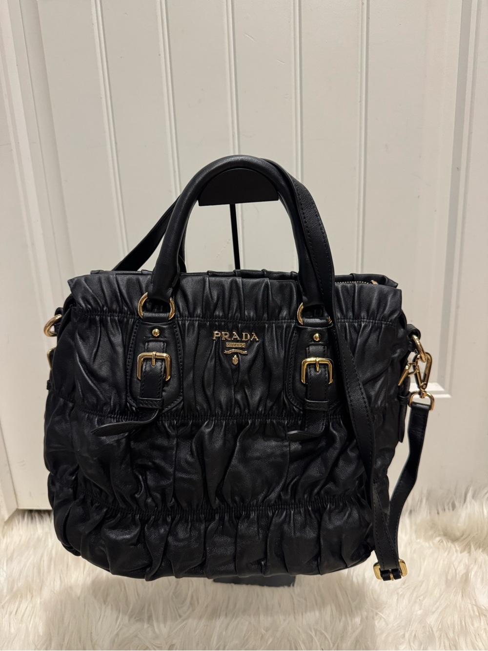 Prada Black Nappa Leather Tote Bag